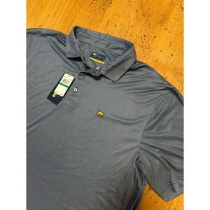 New With Tags Jack Nicklaus Men's Golf Polo Shirt Large Blue/ White Micro Check
